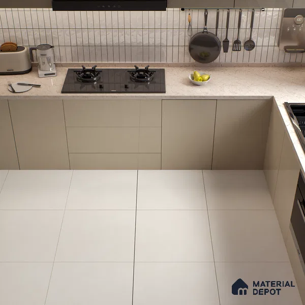Cement Floor & Wall Tile TL 06129 D Pietra Cremelo 2 ft x 2 ft Vitrified Matte Finish - 9 mm | 4 Random Design | Suitable For Living Room, Bedroom, Bathroom, Kitchen (Sample)