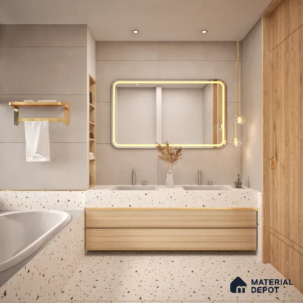 Cement Floor & Wall Tile TL 06132 Eternity Ash Grande 4 ft x 2 ft Vitrified Colour Body Matte Finish - 9 mm | Suitable For Living Room, Bedroom, Bathroom, Kitchen (Sample)