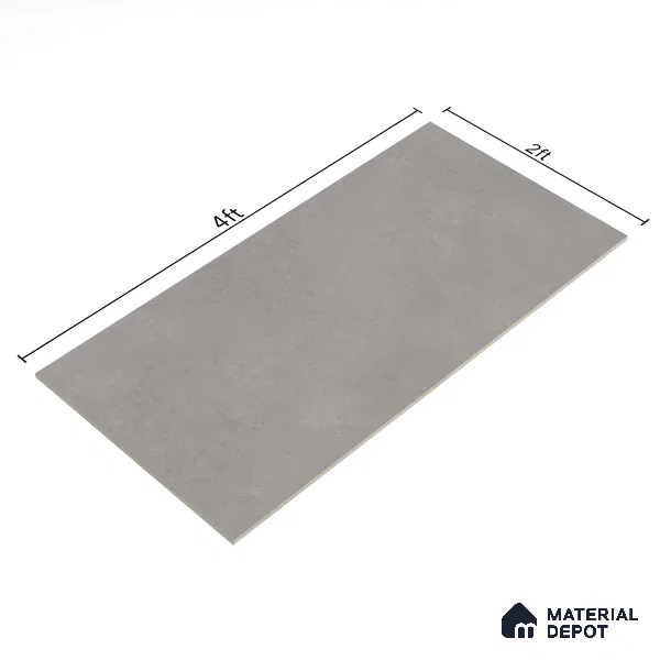 Cement Floor & Wall Tile TL 06133 C Aqua Stone Grey 4 ft x 2 ft Vitrified Drew Grit Matte Finish - 9 mm | 12 Random Design | Suitable For Living Room, Bedroom, Bathroom, Kitchen (Sample)