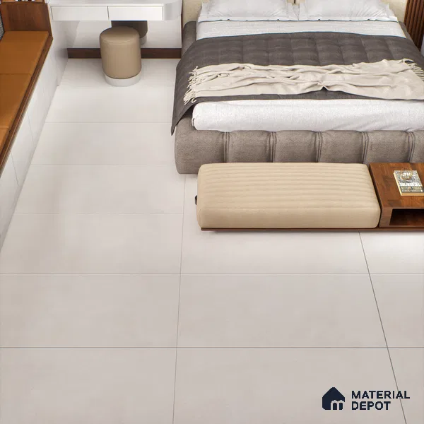Cement Floor & Wall Tile TL 06133 Aqua Stone Bianco 4 ft x 2 ft Vitrified Drew Grit Matte Finish - 9 mm | 12 Random Design | Suitable For Living Room, Bedroom, Bathroom, Kitchen (Sample)