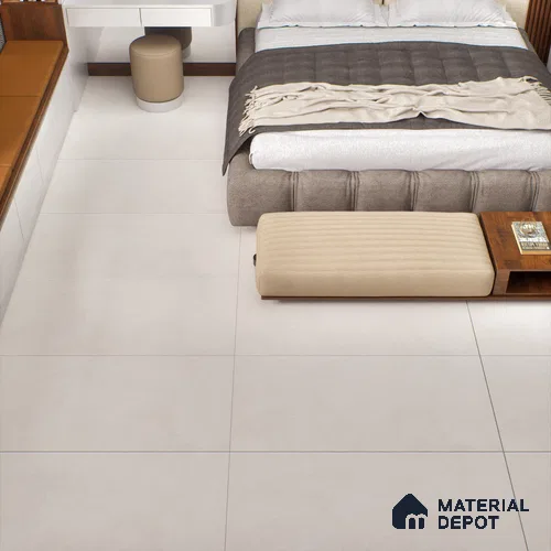 Cement Floor & Wall Tile TL 06133 Aqua Stone Bianco 4 ft x 2 ft Vitrified Drew Grit Matte Finish - 9 mm | 12 Random Design | Suitable For Living Room, Bedroom, Bathroom, Kitchen