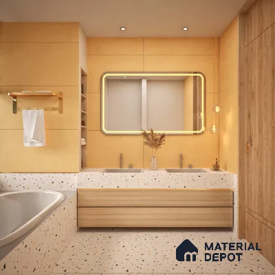 Cement Floor & Wall Tile TL 06134 Elegance Amber 4 ft x 2 ft Vitrified Matte Finish - 9 mm | 4 Random Design | Suitable For Living Room, Bedroom, Bathroom, Kitchen (Sample)