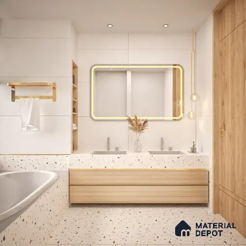 Cement Floor & Wall Tile TL 06134 D Elegance Blanco 4 ft x 2 ft Vitrified Matte Finish - 9 mm | 4 Random Design | Suitable For Living Room, Bedroom, Bathroom, Kitchen
