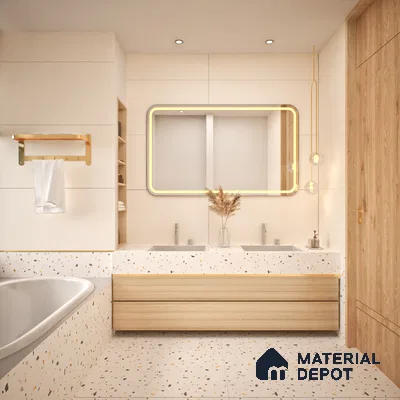 Cement Floor & Wall Tile TL 06134 F Elegance Crema 4 ft x 2 ft Vitrified Matte Finish - 9 mm | 4 Random Design | Suitable For Living Room, Bedroom, Bathroom, Kitchen (Sample)