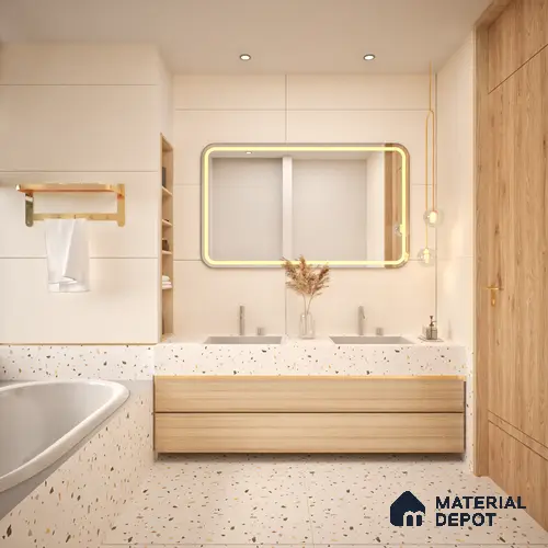 Cement Floor & Wall Tile TL 06134 F Elegance Crema 4 ft x 2 ft Vitrified Matte Finish - 9 mm | 4 Random Design | Suitable For Living Room, Bedroom, Bathroom, Kitchen