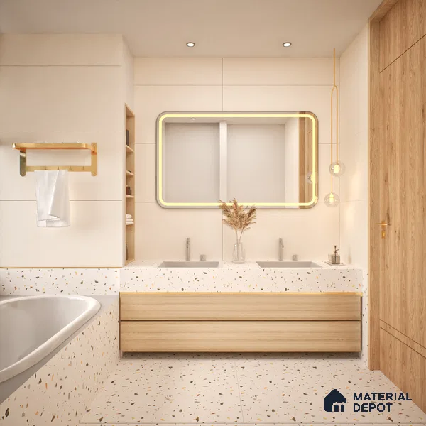 Cement Floor & Wall Tile TL 06134 F Elegance Crema 4 ft x 2 ft Vitrified Matte Finish - 9 mm | 4 Random Design | Suitable For Living Room, Bedroom, Bathroom, Kitchen (Sample)