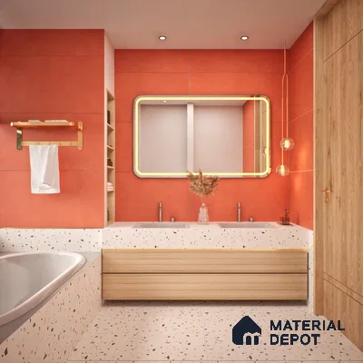 Cement Floor & Wall Tile TL 06134 H Elegance Ruby 4 ft x 2 ft Vitrified Matte Finish - 9 mm | 4 Random Design | Suitable For Living Room, Bedroom, Bathroom, Kitchen (Sample)