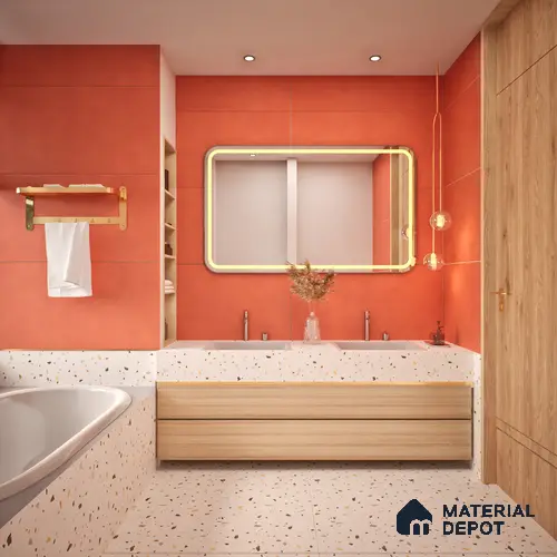 Cement Floor & Wall Tile TL 06134 H Elegance Ruby 4 ft x 2 ft Vitrified Matte Finish - 9 mm | 4 Random Design | Suitable For Living Room, Bedroom, Bathroom, Kitchen