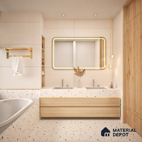 Cement Floor & Wall Tile TL 06128 B Everest Crema 4 ft x 2 ft Vitrified Matte Finish - 9 mm | 6 Random Design | Suitable For Living Room, Bedroom, Bathroom, Kitchen