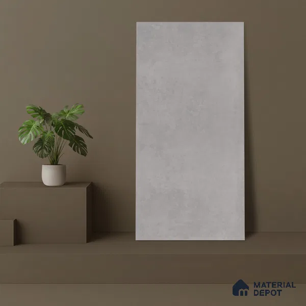 Cement Floor & Wall Tile TL 06128 C Everest Grey 4 ft x 2 ft Vitrified Matte Finish - 9 mm | 6 Random Design | Suitable For Living Room, Bedroom, Bathroom, Kitchen (Sample)