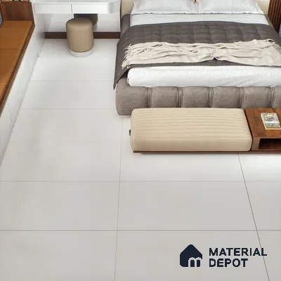 Cement Floor & Wall Tile TL 06128 Everest Bianco 4 ft x 2 ft Vitrified Matte Finish - 9 mm | 6 Random Design | Suitable For Living Room, Bedroom, Bathroom, Kitchen (Sample)