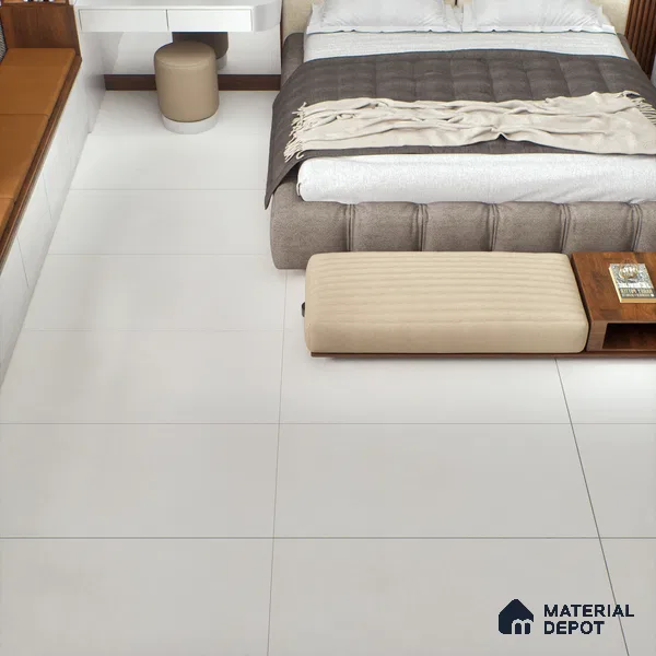 Cement Floor & Wall Tile TL 06128 Everest Bianco 4 ft x 2 ft Vitrified Matte Finish - 9 mm | 6 Random Design | Suitable For Living Room, Bedroom, Bathroom, Kitchen (Sample)