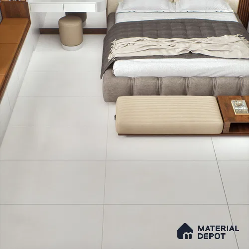 Cement Floor & Wall Tile TL 06128 Everest Bianco 4 ft x 2 ft Vitrified Matte Finish - 9 mm | 6 Random Design | Suitable For Living Room, Bedroom, Bathroom, Kitchen