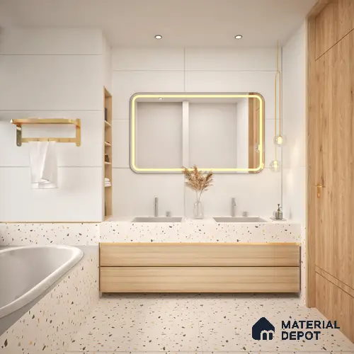 Cement Floor & Wall Tile TL 06128 Everest Bianco 4 ft x 2 ft Vitrified Matte Finish - 9 mm | 6 Random Design | Suitable For Living Room, Bedroom, Bathroom, Kitchen