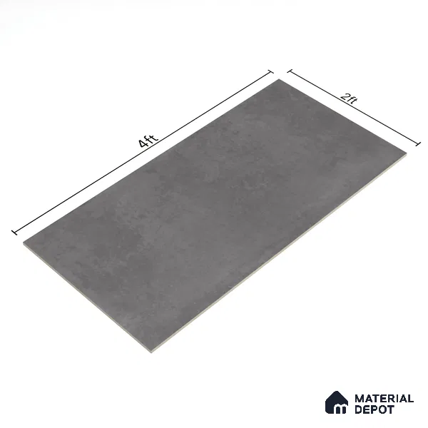 Cement Floor & Wall Tile TL 06128 D Everest Graphite 4 ft x 2 ft Vitrified Matte Finish - 9 mm | 6 Random Design | Suitable For Living Room, Bedroom, Bathroom, Kitchen