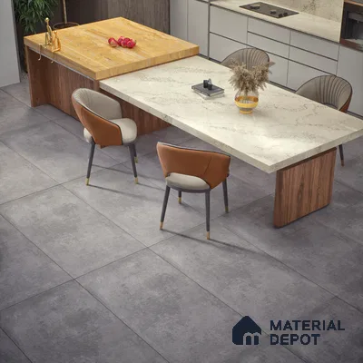 Cement Floor & Wall Tile TL 06128 D Everest Graphite 4 ft x 2 ft Vitrified Matte Finish - 9 mm | 6 Random Design | Suitable For Living Room, Bedroom, Bathroom, Kitchen