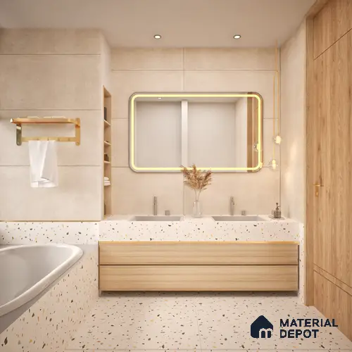 Cement Floor & Wall Tile TL 06128 E Everest Taupe 4 ft x 2 ft Vitrified Matte Finish - 9 mm | 6 Random Design | Suitable For Living Room, Bedroom, Bathroom, Kitchen