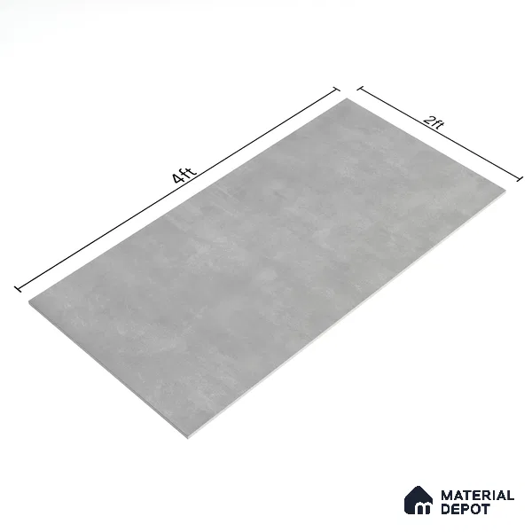 Cement Floor & Wall Tile TL 06266 H Stellar Astral Silver 4 ft x 2 ft Vitrified Punch Finish - 9 mm (Random Design 4) | Suitable for Living Room,Bedroom,Bathroom & Kitchen (Sample)
