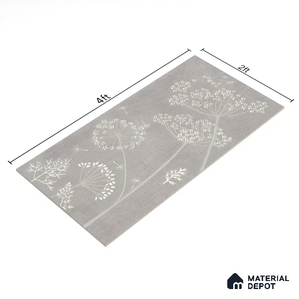 Floral Wall Tile TL 06088 B Concrete Checks Decor 4 ft x 2 ft Vitrified Matte Finish - 9 mm | Suitable For Living Room, Bedroom, Bathroom, Dining (Sample)