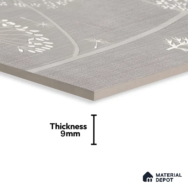 Floral Wall Tile TL 06088 B Concrete Checks Decor 4 ft x 2 ft Vitrified Matte Finish - 9 mm | Suitable For Living Room, Bedroom, Bathroom, Dining (Sample)