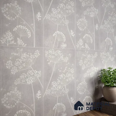 Floral Wall Tile TL 06088 B Concrete Checks Decor 4 ft x 2 ft Vitrified Matte Finish - 9 mm | Suitable For Living Room, Bedroom, Bathroom, Dining (Sample)