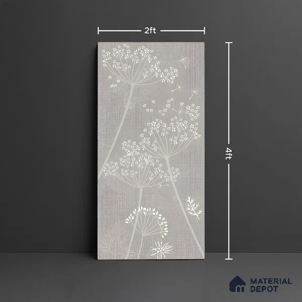 Floral Wall Tile TL 06088 E Concrete Checks Decor 4 ft x 2 ft Vitrified Matte Finish - 9 mm | Suitable For Living Room, Bedroom, Bathroom, Dining (Sample)