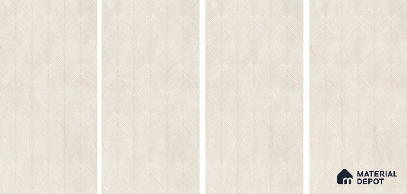 Geometric Floor & Wall Tile TL 06087 C Nios Conch Decor 4 ft x 2 ft Vitrified Matte Finish - 9 mm | Suitable For Living Room, Bedroom, Bathroom, Kitchen (Sample)