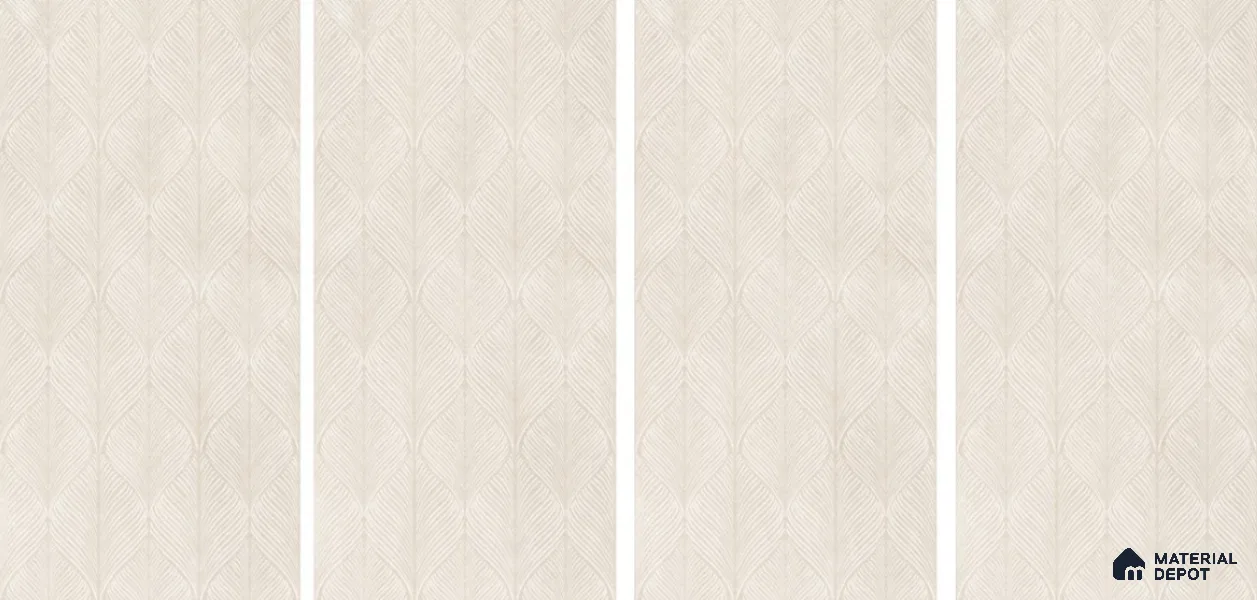 Geometric Floor & Wall Tile TL 06087 C Nios Conch Decor 4 ft x 2 ft Vitrified Matte Finish - 9 mm | Suitable For Living Room, Bedroom, Bathroom, Kitchen (Sample)