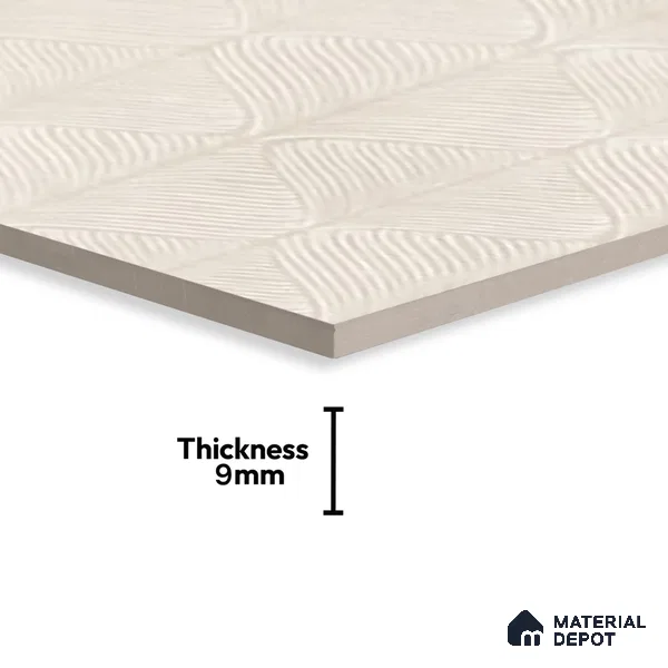 Geometric Floor & Wall Tile TL 06087 C Nios Conch Decor 4 ft x 2 ft Vitrified Matte Finish - 9 mm | Suitable For Living Room, Bedroom, Bathroom, Kitchen (Sample)