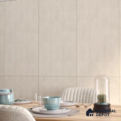 Patterned Floor & Wall Tile TL 06087 C Nios Conch Decor 4 ft x 2 ft Vitrified Matte Finish - 9 mm | Suitable For Living Room, Bedroom, Bathroom, Kitchen