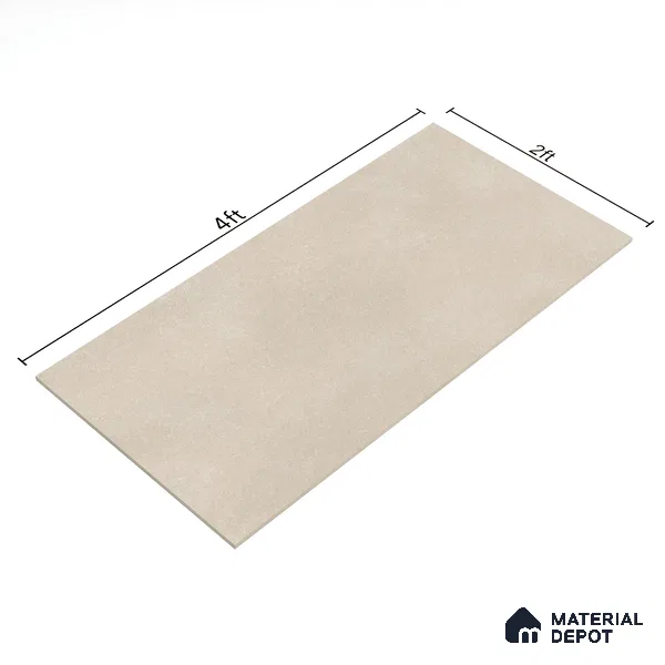 Cement Floor & Wall Tile TL 06087 Nios Shell Plain 4 ft x 2 ft Vitrified Matte Finish - 9 mm | 6 Random Design | Suitable For Living Room, Bedroom, Bathroom, Kitchen