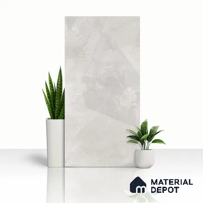 Cement Floor & Wall Tile TL 06091 B Elbis Grey Decor 4 ft x 2 ft Vitrified Matte Finish - 9 mm | 8 Random Design | Suitable For Living Room, Bedroom, Bathroom, Kitchen (Sample)