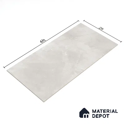 Cement Floor & Wall Tile TL 06091 Elbis Grey Plain 4 ft x 2 ft Vitrified Matte Finish - 9 mm | 8 Random Design | Suitable For Living Room, Bedroom, Bathroom, Kitchen