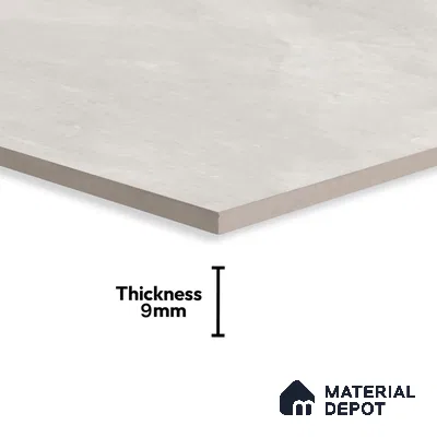 Cement Floor & Wall Tile TL 06091 Elbis Grey Plain 4 ft x 2 ft Vitrified Matte Finish - 9 mm | 8 Random Design | Suitable For Living Room, Bedroom, Bathroom, Kitchen