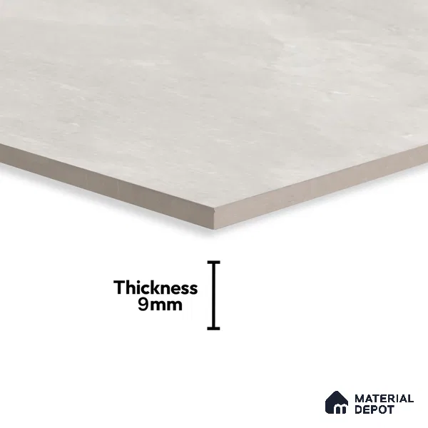 Cement Floor & Wall Tile TL 06091 Elbis Grey Plain 4 ft x 2 ft Vitrified Matte Finish - 9 mm | 8 Random Design | Suitable For Living Room, Bedroom, Bathroom, Kitchen