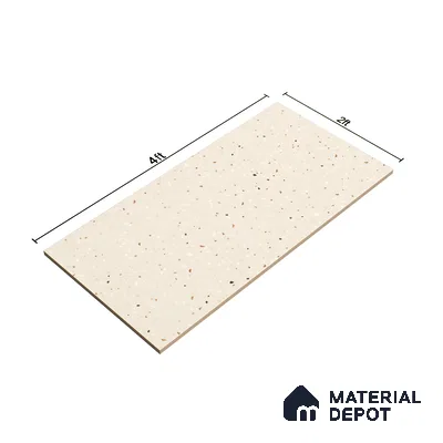 Terrazzo Floor & Wall Tile TL 06122 C Cementi Crema Terrazo 4 ft x 2 ft Vitrified Matte Finish - 9 mm | Suitable For Living Room, Bedroom, Bathroom, Kitchen