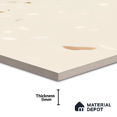 Terrazzo Floor & Wall Tile TL 06122 C Cementi Crema Terrazo 4 ft x 2 ft Vitrified Matte Finish - 9 mm | Suitable For Living Room, Bedroom, Bathroom, Kitchen