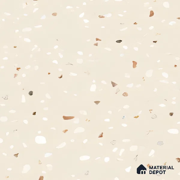 Terrazzo Floor & Wall Tile TL 06122 C Cementi Crema Terrazo 4 ft x 2 ft Vitrified Matte Finish - 9 mm | Suitable For Living Room, Bedroom, Bathroom, Kitchen