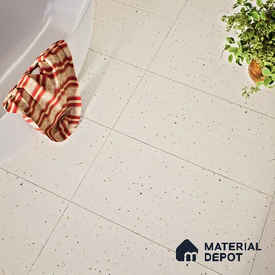 Terrazzo Floor & Wall Tile TL 06122 C Cementi Crema Terrazo 4 ft x 2 ft Vitrified Matte Finish - 9 mm | Suitable For Living Room, Bedroom, Bathroom, Kitchen
