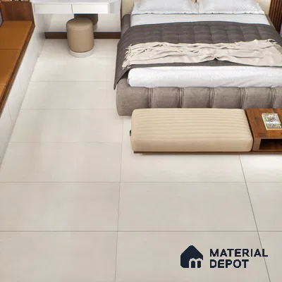 Cement Floor & Wall Tile TL 06122 Cementi Crema Plain 4 ft x 2 ft Vitrified Matte Finish - 9 mm | Suitable For Living Room, Bedroom, Bathroom, Kitchen (Sample)