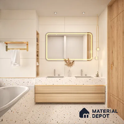 Cement Floor & Wall Tile TL 06122 Cementi Crema Plain 4 ft x 2 ft Vitrified Matte Finish - 9 mm | Suitable For Living Room, Bedroom, Bathroom, Kitchen (Sample)