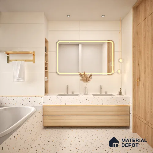 Cement Floor & Wall Tile TL 06122 Cementi Crema Plain 4 ft x 2 ft Vitrified Matte Finish - 9 mm | Suitable For Living Room, Bedroom, Bathroom, Kitchen