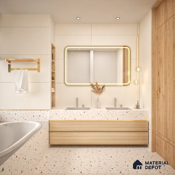 Cement Floor & Wall Tile TL 06122 Cementi Crema Plain 4 ft x 2 ft Vitrified Matte Finish - 9 mm | Suitable For Living Room, Bedroom, Bathroom, Kitchen (Sample)