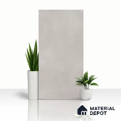 Cement Floor & Wall Tile TL 06122 D Cementi Grey Plain 4 ft x 2 ft Vitrified Matte Finish - 9 mm | Suitable For Living Room, Bedroom, Bathroom, Kitchen (Sample)