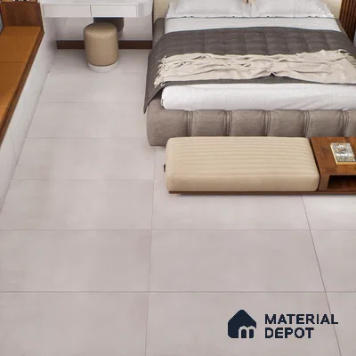 Cement Floor & Wall Tile TL 06122 D Cementi Grey Plain 4 ft x 2 ft Vitrified Matte Finish - 9 mm | Suitable For Living Room, Bedroom, Bathroom, Kitchen (Sample)