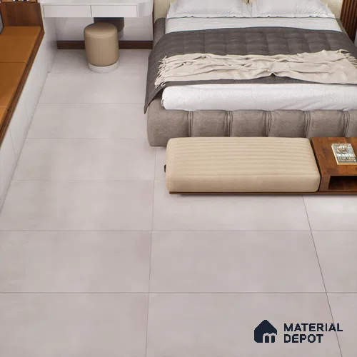 Cement Floor & Wall Tile TL 06122 D Cementi Grey Plain 4 ft x 2 ft Vitrified Matte Finish - 9 mm | Suitable For Living Room, Bedroom, Bathroom, Kitchen