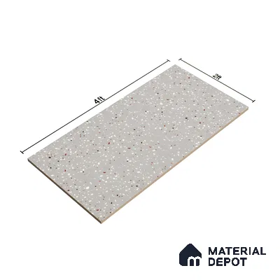 Terrazzo Floor & Wall Tile TL 06122 F Cementi Grey Terrazo 4 ft x 2 ft Vitrified Matte Finish - 9 mm | Suitable For Living Room, Bedroom, Bathroom, Kitchen (Sample)