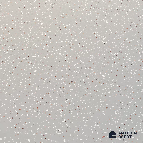 Terrazzo Floor & Wall Tile TL 06122 F Cementi Grey Terrazo 4 ft x 2 ft Vitrified Matte Finish - 9 mm | Suitable For Living Room, Bedroom, Bathroom, Kitchen (Sample)