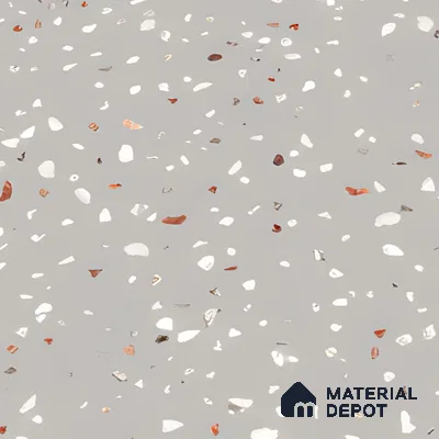 Terrazzo Floor & Wall Tile TL 06122 F Cementi Grey Terrazo 4 ft x 2 ft Vitrified Matte Finish - 9 mm | Suitable For Living Room, Bedroom, Bathroom, Kitchen (Sample)