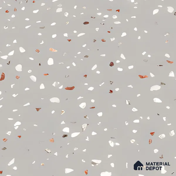 Terrazzo Floor & Wall Tile TL 06122 F Cementi Grey Terrazo 4 ft x 2 ft Vitrified Matte Finish - 9 mm | Suitable For Living Room, Bedroom, Bathroom, Kitchen (Sample)